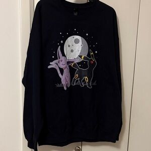 Black Sweatshirt with Moon and Characters Gildan brand.